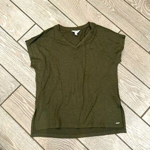 Orvis Women’s V-Neck Relaxed Fit Knit Green Top Size Small